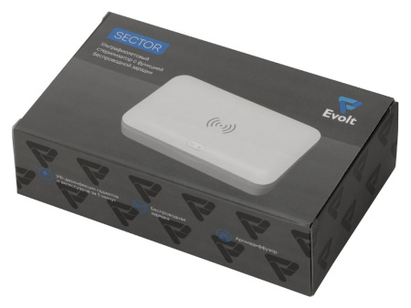 УФ-стерилизатор c функцией беспроводной зарядки Sector, Evolt, черный