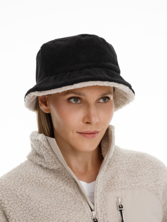 Панама Bucket двусторонняя, темно-серая с бежевым, размер M/L