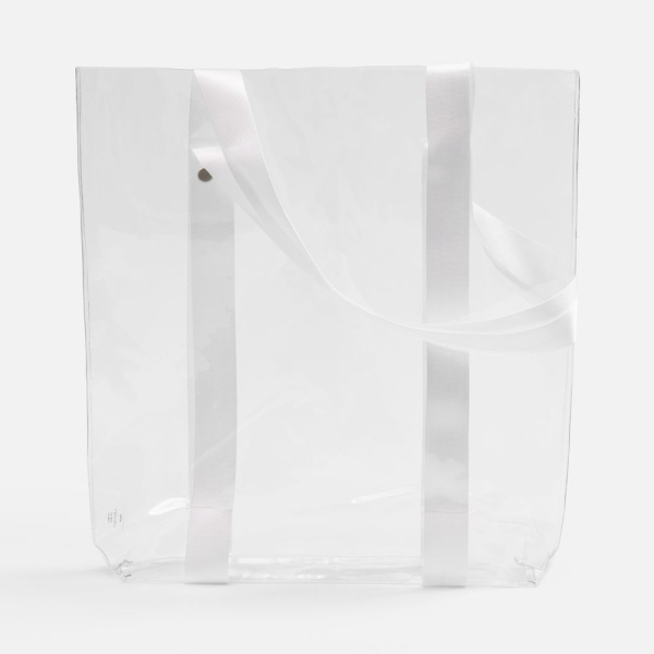 Шопер Clear Fest, ver.2, прозрачный с белыми ручками