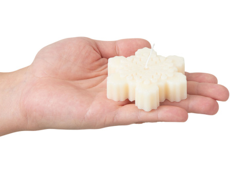 Свеча Снежинка, молочный