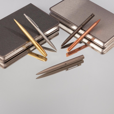 РУЧКА  "BERGAMO" ШАРИКОВАЯ АВТОМАТИЧЕСКАЯ, МЕТАЛЛИЧЕСКИЙ КОРПУС РОЗОВОЕ ЗОЛОТО, 0.7 ММ, СИНЯЯ