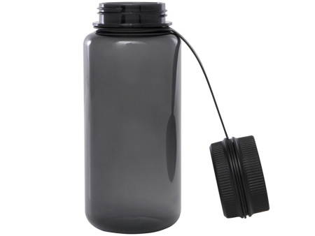 Спортивная бутылка Ryder из переработанного ПЭТ-пластика объемом 900 мл с многофункциональной крышкой, сертифицированная RCS - сплошной черный