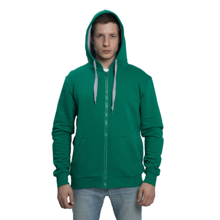 New Gen Толстовка-кенгуру (худи) с капюшоном на молнии 320 г/м² зеленый XS