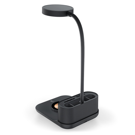 Лампа-органайзер Crolly c беспроводной зарядкой 15W, черный