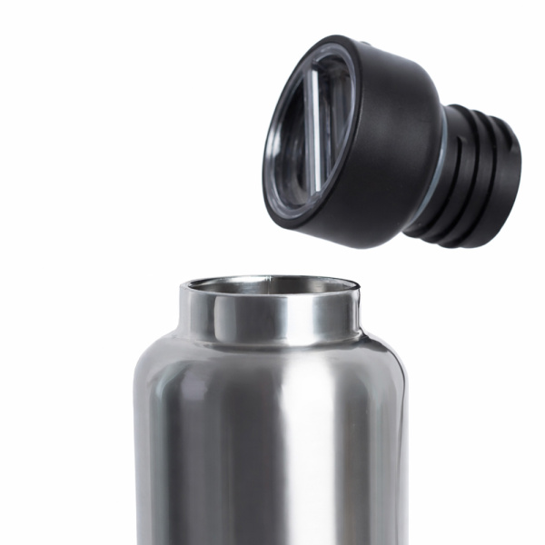 Термос Hike c ланьярдом и манжетой, серебристый-белый