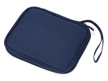 Подарочный набор с флешкой, повербанком и ручкой, темно-синий/черный