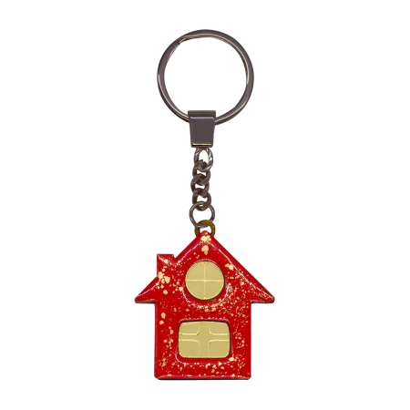 Брелок-обвес Дом (красный с золотом)