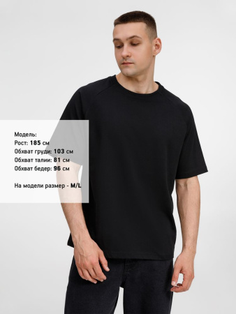 Футболка оверсайз унисекс Avenu, черная, размер XL/XXL