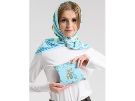Платок Мелодия хрусталя, голубой