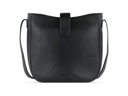 Сумка женская BUGATTI ЭЛЬЗА | ELSA, чёрная, воловья кожа/полиэстер, 29х8х27 см