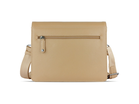 Сумка через плечо женская BUGATTI Elsa, песочного цвета, воловья кожа/полиэстер, 25х8,5х20 см
