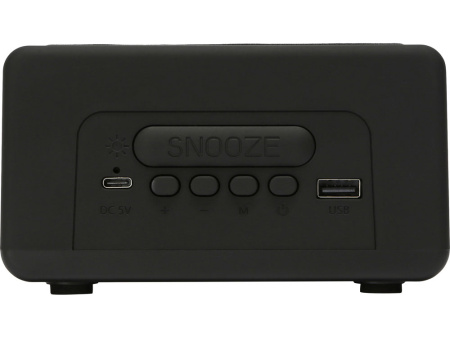 Беспроводная колонка с часами и функцией беспроводной зарядки Sentry, черный Беспроводная колонка с часами и функцией беспроводной зарядки Sentry, черный