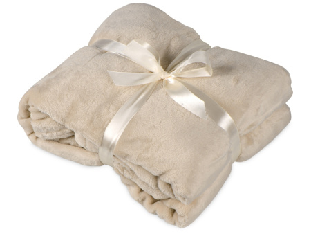 Подарочный набор с пледом, термокружкой и чаем, бежевый