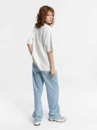 Джемпер с коротким рукавом Siluetti Volumica, молочно-белый, размер XS/S