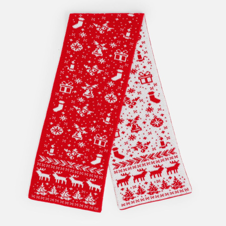 Шарф Holidale, красный с молочным