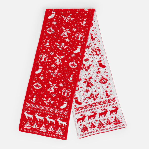 Шарф Holidale, красный с молочным