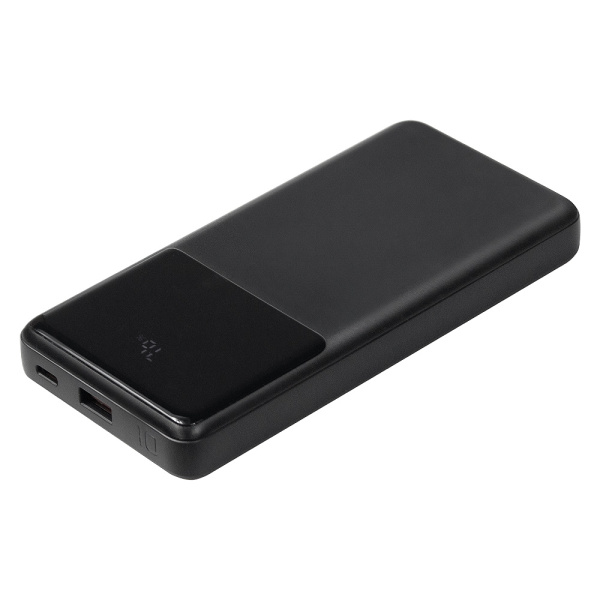 Внешний аккумулятор (powerbank)  «Stream 10»,  10 000 mAH, с двумя зарядными шнурами,  22,5W (Ватт)  super fast charge, Power Delivery (PD) 25.5W (dfnn),  c цифровым дисплеем для контроля заряда, черный