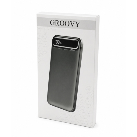 Внешний аккумулятор Groovy 10000 Mah с быстрой зарядкой, черный