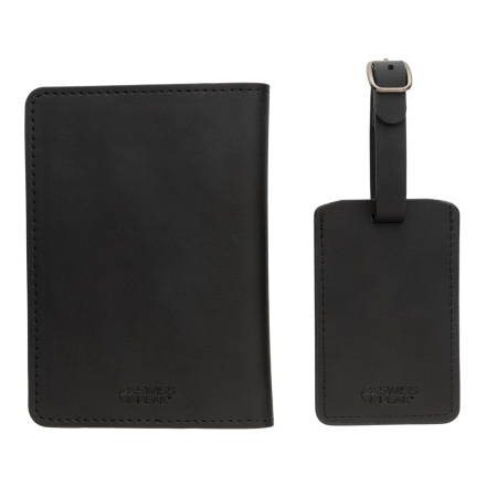 Обложка на паспорт с багажной биркой Swiss Peak из переработанного полиуретана GRS Обложка на паспорт с багажной биркой Swiss Peak из переработанного полиуретана GRS