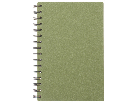 Блокнот на спирали в картонной обложке с переработанной бумагой Mania, зеленый
