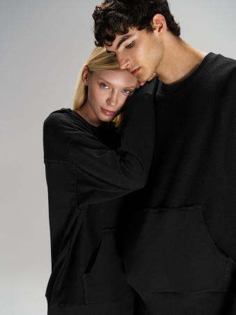 Свитшот оверсайз унисекс Vozduh, черный, размер XL/XXL