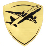 Шильд-наклейка самолет, золото