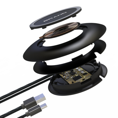 Настольное беспроводное зарядное устройство "Light SOFTTOUCH" с подсветкой логотипа Настольное беспроводное зарядное устройство "Light SOFTTOUCH" с подсветкой логотипа