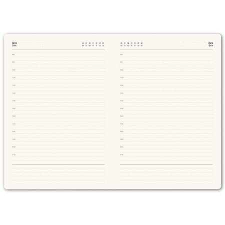 Ежедневник недатированный Boomer, А5,  белый, кремовый блок в линейку, без обреза