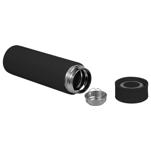 Термос Balance Print Sample "Heinz" вакуумный стальной, 500 мл, пластиковая крышка, черный, матовый