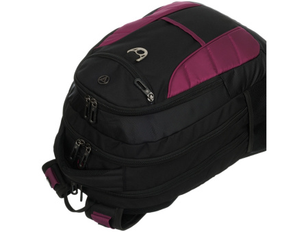 Рюкзак TORBER ПРОРЫВ с отделением для ноутбука 15, чёрный/бордовый, полиэстер 600D, 35x20x47 см, 33л