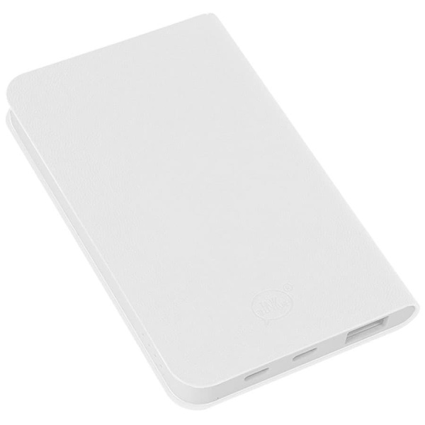 Универсальный аккумулятор "Softi" (5000mAh),белый, 7,5х12,1х1,1см, искусственная кожа, пластик