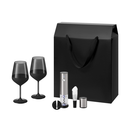 Подарочный набор Black Edition, Vintaro (2 бокала + набор для вина)