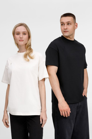 Футболка оверсайз унисекс Sinkopa, молочно-белая, размер M/L