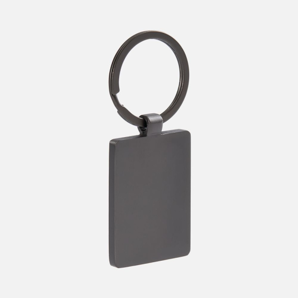 Брелок Gun Metal Leather Rectangle, графитовый