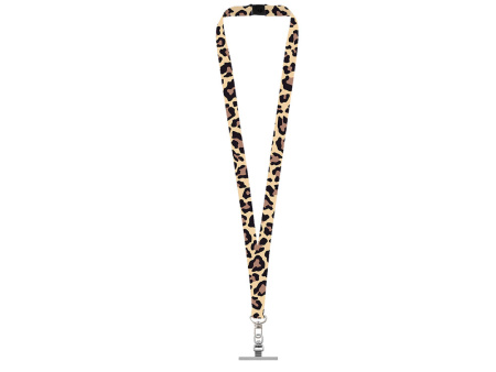 Ланъярд 2,5 см под сублимацию с трендовым карабином, замком обрыва и металлическим держателем для телефона