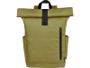 Рюкзак Byron 15,6 объемом 18 л со скручиваемым верхом, изготовленный из переработанного ПЭТ по стандарту GRS, оливковый