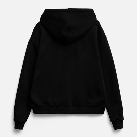 Толстовка унисекс оверсайз на молнии Zippy Terry, черная, размер XL/XXL