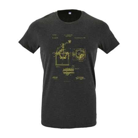 Футболка приталенная Old Patents. Coffee Mill, черный меланж, размер S