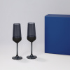 Подарочный набор 2 бокала для шампанского Black Edition в синей коробке
