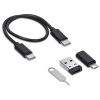 Кабель зарядный выдвижной USB Solid Line  60W 3-в-1 на Lightning, Micro-USB, Type-C «U50» 2,4 A, Quick Charge в пластиковом футляре, черный