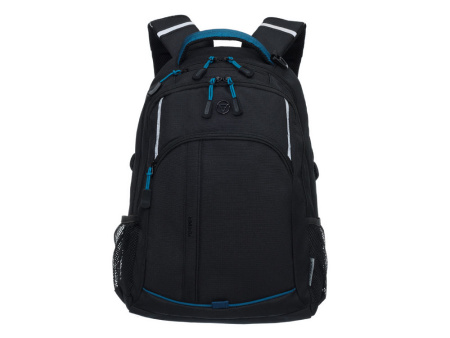 Рюкзак TORBER РАКЕТА с отделением для ноутбука 15.6, чёрный/синий, нейлон, 32 х 14 х 50 см, 22л