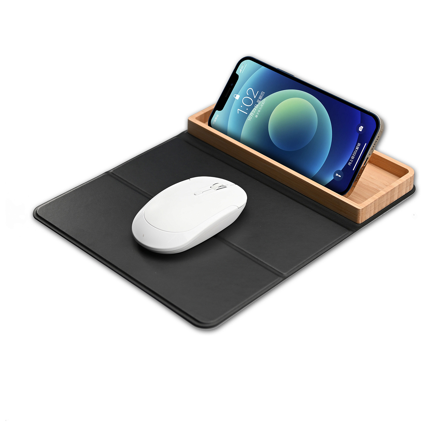 Коврик-трансформер с органайзером на магнитах с беспроводным (15W) ЗУ с подсветкой логотипа Коврик-трансформер с органайзером на магнитах с беспроводным (15W) ЗУ с подсветкой логотипа