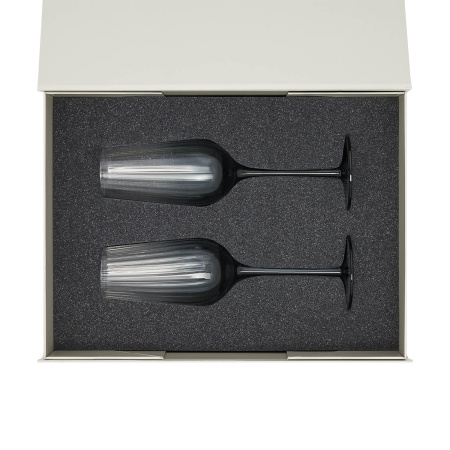 Подарочный набор 2 бокала для шампанского Mancera в серой коробке