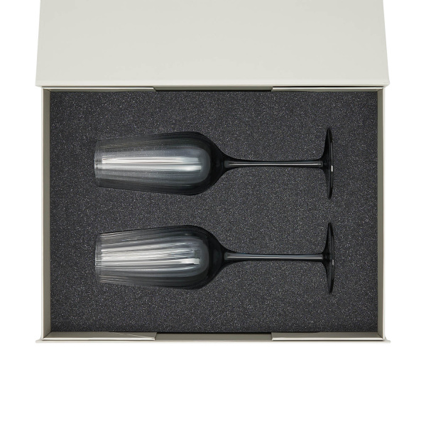 Подарочный набор 2 бокала для шампанского Mancera в серой коробке