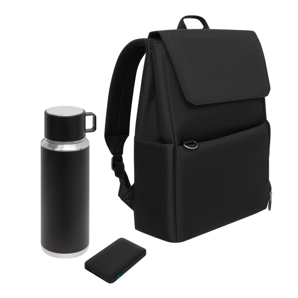 Подарочный набор Marco, черный (термос, ЗУ, рюкзак) Подарочный набор Marco, черный (термос, ЗУ, рюкзак)