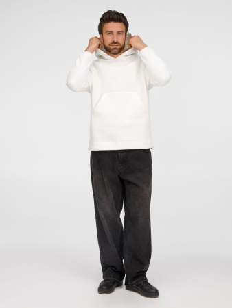 Худи унисекс оверсайз Easy Street, молочно-белое, размер XS/S