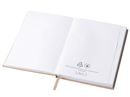 Блокнот из пробки А5 Passiflora, твердая обложка, 80 листов 80 гр/м2 переработанной белой бумаги,