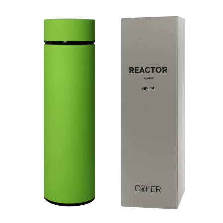 Термос Reactor софт-тач с датчиком температуры (салатовый)