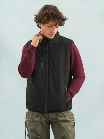 Жилет софтшелл унисекс Falcon BW, черный, размер 4XL