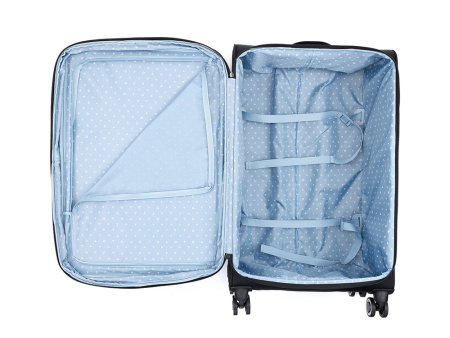 Чемодан TORBER НЕРО, чёрный, переработанный ПЭТ, 48 х 28 х 79 см, 90 л